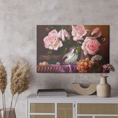 Ljuddämpande tavla - Bouquet of roses in a vase