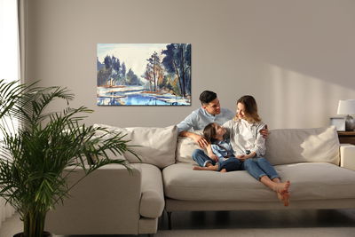 Ljuddämpande tavla - A winter landscape as if