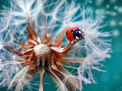 Ljuddämpande tavla - Ladybug on a dandelion