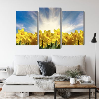 Ljuddämpande tavla - 3d daffodils field