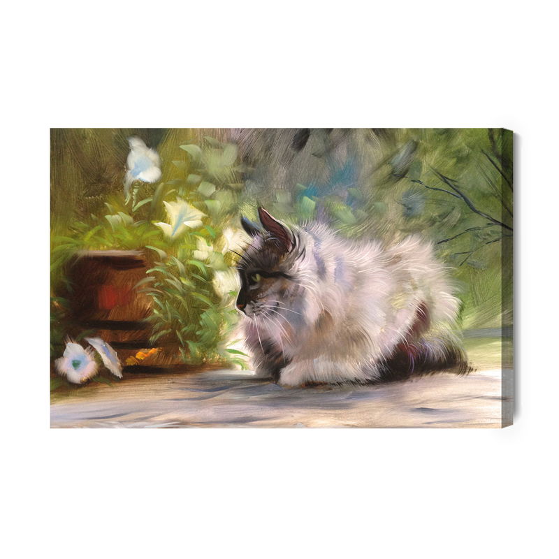 Ljuddämpande tavla - A cat among the green