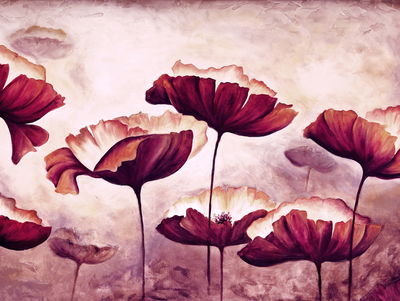 Ljuddämpande tavla - Poppies as painted