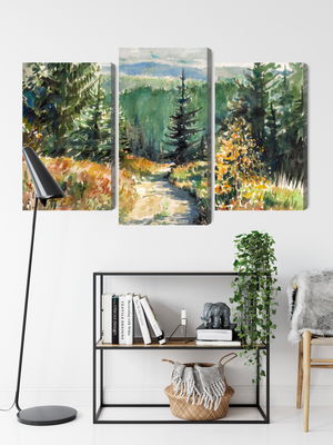 Ljuddämpande tavla - Forest landscape painted