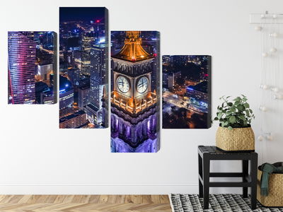 Ljuddämpande tavla - Warsaw panorama at night