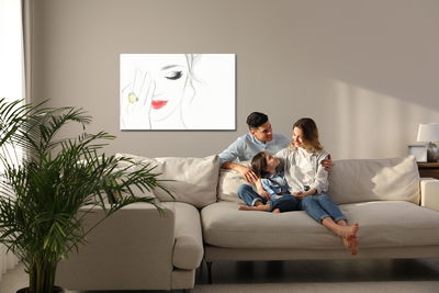 Ljuddämpande tavla - A delicate female face