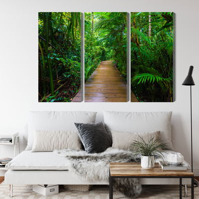 Ljuddämpande tavla - Wooden bridge in a tropical