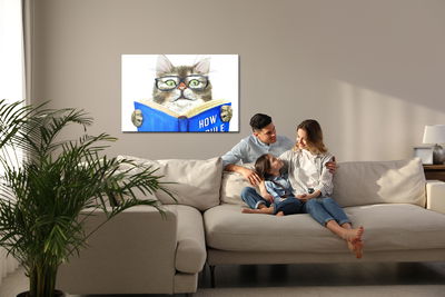 Ljuddämpande tavla - A read cat