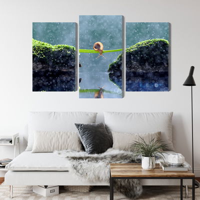 Ljuddämpande tavla - Snail in the rain