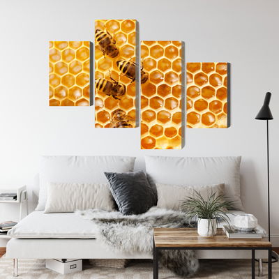 Ljuddämpande tavla - Bees on the honeycomb