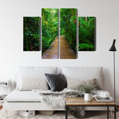 Ljuddämpande tavla - Wooden bridge in a tropical