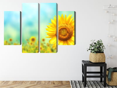 Ljuddämpande tavla - Decorative 3d sunflower