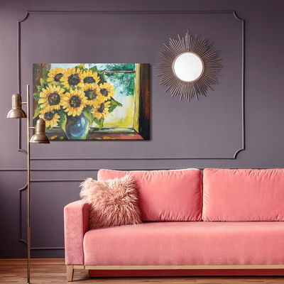 Ljuddämpande tavla - Sunflowers in a vase