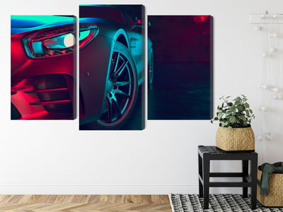 Ljuddämpande tavla - Front of a 3d sports car