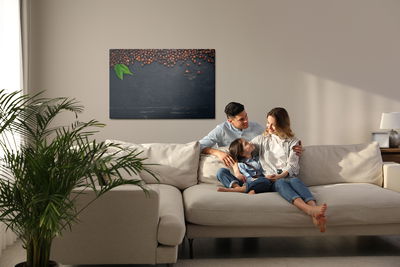 Ljuddämpande tavla - Coffee on a wooden background