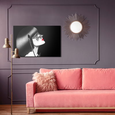 Ljuddämpande tavla - Woman in vintage mask