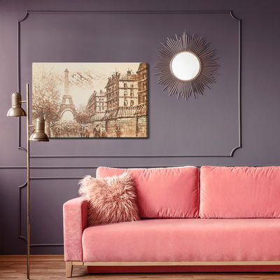 Ljuddämpande tavla - Paris panorama in shades