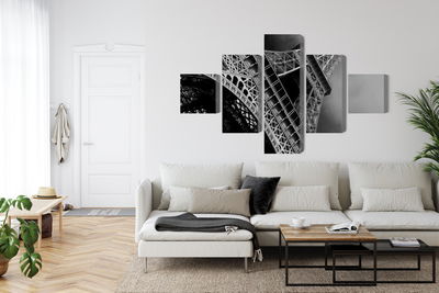 Ljuddämpande tavla - Black and white eiffel tower