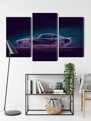 Ljuddämpande tavla - Neon muscle car