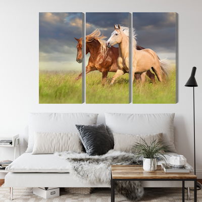 Ljuddämpande tavla - Horses galloping in a 3d