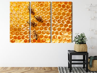 Ljuddämpande tavla - Bees on the honeycomb