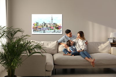 Ljuddämpande tavla - New York city panorama