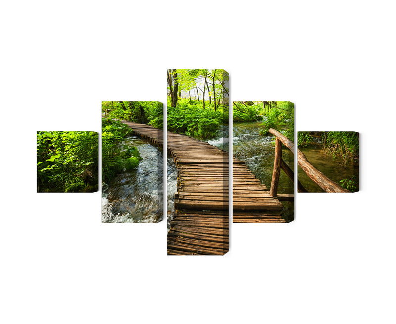 Ljuddämpande tavla - Wooden pier in the forest
