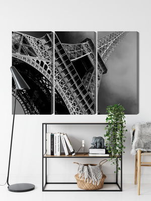 Ljuddämpande tavla - Black and white eiffel tower