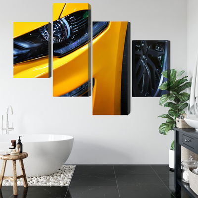 Ljuddämpande tavla - Front of a yellow sports car
