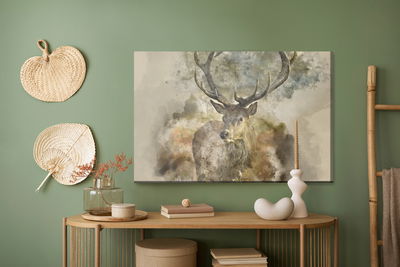 Ljuddämpande tavla - Of abstract deer in brown