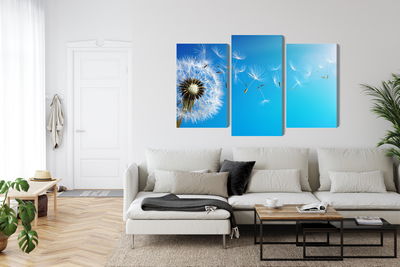 Ljuddämpande tavla - Dandelion with flying seeds