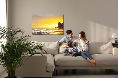 Ljuddämpande tavla - Sea and sunset