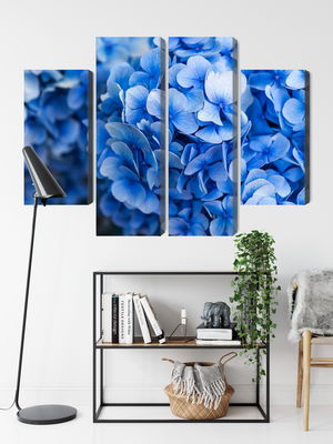 Ljuddämpande tavla - Blue hydrangea flowers close