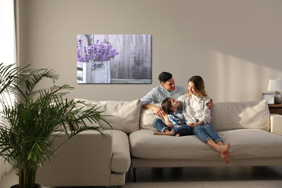 Ljuddämpande tavla - Lavender flowers in a wooden