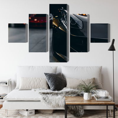 Ljuddämpande tavla - Front of a black sports car