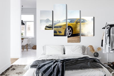 Ljuddämpande tavla - 3d drifting yellow car