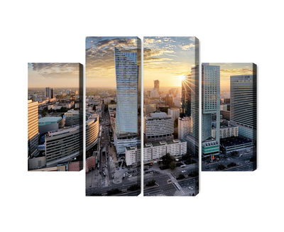 Ljuddämpande tavla - Warsaw skyscrapers at sunset