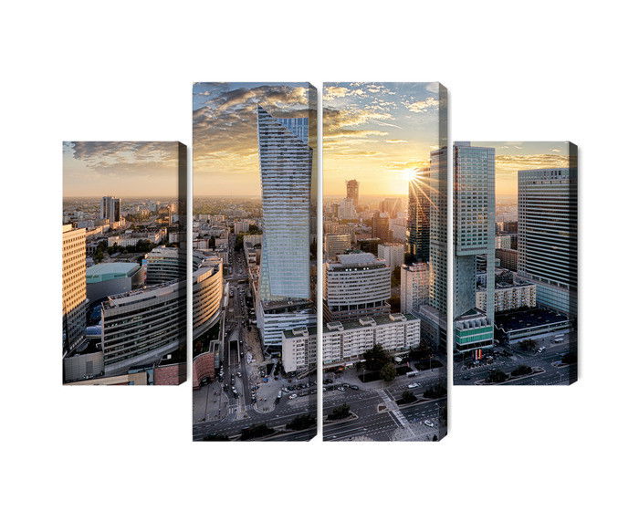 Ljuddämpande tavla - Warsaw skyscrapers at sunset