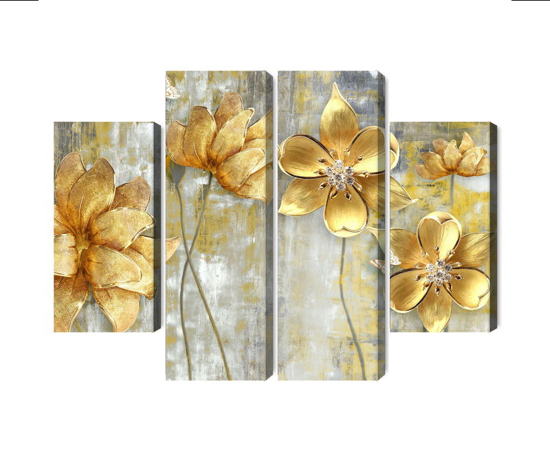 Ljuddämpande tavla - Decorative flowers in shades