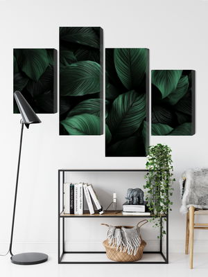 Ljuddämpande tavla - Green leaves on a macro scale