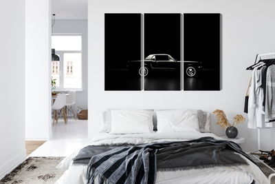Ljuddämpande tavla - Black retro car on a dark