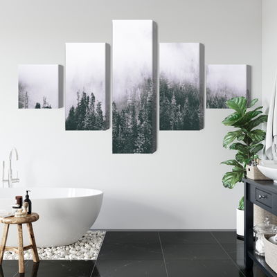 Ljuddämpande tavla - A forest shrouded in fog