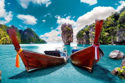 Ljuddämpande tavla - Boats at the andaman sea