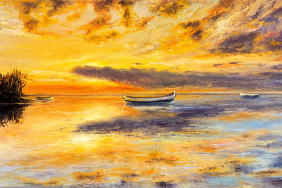 Ljuddämpande tavla - Sunset on a calm sea