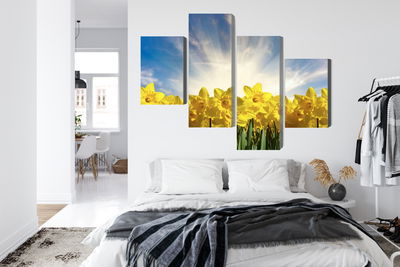 Ljuddämpande tavla - 3d daffodils field