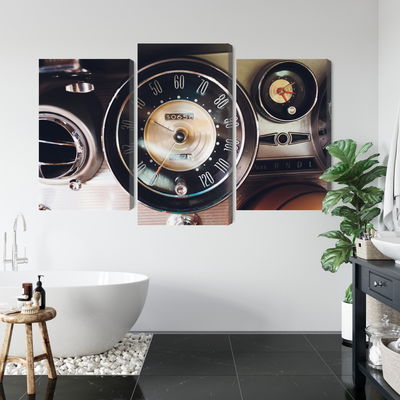 Ljuddämpande tavla - The dashboard in an old car