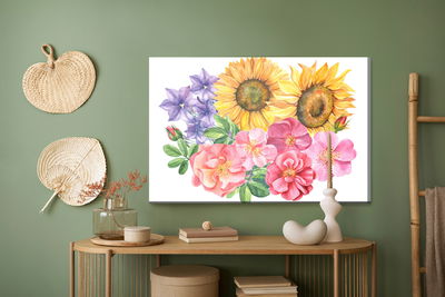 Ljuddämpande tavla - Flower composition painted