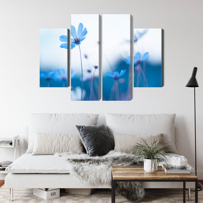 Ljuddämpande tavla - Delicate blue flowers