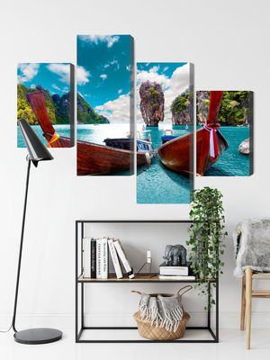 Ljuddämpande tavla - Boats at the andaman sea