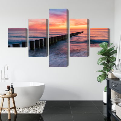 Ljuddämpande tavla - The baltic sea with wooden