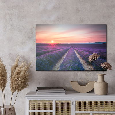 Ljuddämpande tavla - Lavender field at sunset